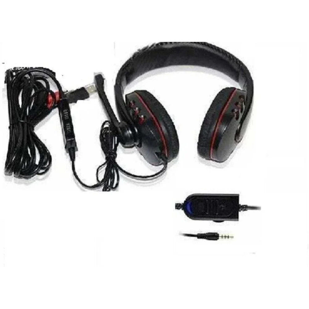 3.5mm Wired Gaming Headphones Over Ear Stereo Bass Game Headset Noise Canceling